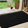 IM HOME Zerbino assorbente in ciniglia resistente, 76,2 x 121,9 cm, lavabile, per cani, antiscivolo, resistente, morbido, per ingresso, fango, patio, nero