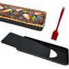 Urxirha Teglia rettangolare con fondo rimovibile, 35,5 cm, in acciaio al carbonio, per torte da forno (36 x 12 x 3 cm)