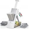 Goeasyoii Mandolina Affettatrice di Verdure, Affettatrice Manuale Verticale con Lame in Acciaio Inox, Spessore Regolabile per Patate Cipolle,Tritaverdure Multifunzionale per Cucina (S1) (Grigio, S1 Pro)
