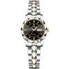 OIDEA Orologi da donna coppia orologio da polso: orologio analogico al quarzo in acciaio inox impermeabile calendario con quadrante nero illuminato regali per le donne fidanzate sorella famiglia,