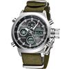 JewelryWe Orologi Sport Militare Nottilucente, Movimento al quarzo giapponese, Cinturino in Nylon Esterna Impermeabile, Orologi da uomo Digitale Multi Fuzioni