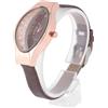 IMIKEYA Orologio da polso al quarzo da donna creativo quadrante semi-lucido e cristalli, misura media, colore marrone, adatto per uso quotidiano e regali