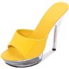 Vosswear Sandali Infradito Plateau Trasparente Fascia Larga, Tacco 13 cm | Tomaia vernice lucida, larga fascia frontale, punta aperta, struttura senza retro, suola plateau trasparente