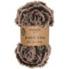 Halbach Nastro di seta soffice lana per lavorare a maglia, gomitolo da 100 g, larghezza: 2 cm, filato di pelliccia sintetica per fai da te, colore: marrone scuro/beige