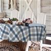 Yighty Tovaglia ovale a quadri di bufalo, 152 x 213 cm, blu e bianco, tovaglia rustica classica, in poliestere, impermeabile, per decorazione della cucina di campagna, tavoli per interni ed esterni,