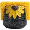 GABROC Portaspugna giallo a forma di girasole - in ceramica per lavello da cucina e organizer