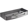 Gedy Nerva Cestino doccia, mensola doccia, acciaio inox AISI 304, Gun Metal, 30 x 12,8 x 4,5