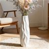 TDIAVH Grande vaso in ceramica da pavimento, alto 45 cm, bianco moderno vaso per fiori per ufficio, casa, fattoria, soggiorno, design semplice origami, vaso decorativo autunnale in porcellana per