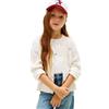Tommy Hilfiger Bambina Giacca in Maglia Cardigan Pointelle Cable con Motivo Pointelle, Bianco (Ivory Silk), 14 Anni