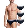 POMPEA 3 Pezzi Slip Uomo in Cotone Elasticizzato, Mutande Uomo con Cinturino a Contrasto