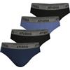 Athena Basic Cotton Slip Boxer (Confezione da 4) da Uomo, Blu/Nero/Blu/Nero (Blue), L
