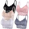 Duufin 5 Pezzi Reggiseno Bralette Pizzo Reggiseno Senza Ferretto per Donna e Ragazze, 5 Colori (Rosa, Grigio, Nero, Beige, Bianco, L-XL)