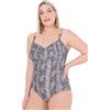 Ulla Popken Donna, Iris, Struttura, Dettagli Gioielli, Costume da Bagno Zig-Zag Jungle, Nero, 50