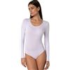 Lovable Maglia Manica Lunga Body in Micromodal Elasticizzato | Scollo Tondo Ampio | Materiale Morbido e Traspirante | Maglieria Donna, Bianco, L