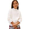 Tommy Hilfiger Bambina Pullover Cable Sweater Motivo a Trecce, Bianco (Ivory Silk), 4 Anni