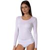 Lovable Maglia Manica Lunga in Micromodal Elasticizzato | Scollo Tondo Ampio | Materiale Morbido e Traspirante | Maglieria Donna, Bianco, S