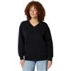 Amazon Essentials Felpa Oversize da Donna in Pile con Scollo a V, Nera, XL