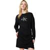 Calvin Klein Donna Abito Felpa Monologo Terry con Logo, Nero (Black), S
