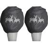 Windhager Copertura decorativa invernale in vello PROTECT XL, protezione dal gelo, pile da giardino, motivo cervo, 1,1 x 1,1 m, antracite, 07396 (Confezione da 2)