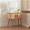 [en.casa] Comodino con 2 Ante Scorrevoli in Bambù Tavolino da Letto Mobiletto da Notte da Design Tavolino Laterale per Divano 48 x 30 x 45 cm - Naturale