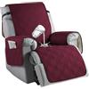 JORTUIO Copri Poltrona Relax Reclinabile Universale, Impermeabile Copripoltrona 1 Posto Fodera per Poltrona con Braccioli con Tasche,Antiscivolo,Antimacchia, Antigraffio, Rimovibile(Borgogna)