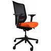 TREND OFFICE Trendoffice to-sync pro, sedia da ufficio ergonomica, con braccioli, design moderno, home office, certificazione ambientale, by Dauphin (nero/arancio, schienale in rete)