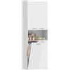 HOMCOM Mobile Bagno Alto con Cesto Portabiancheria 60x30x174 cm Bianco