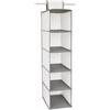 GUTE LINES Organizer Armadio Air, Mensole da armadio, Portatutto con 5 Scomparti, Per Cappello, Calze, Mutande, Asciugamani, H70 x 15 x 30cm (grigio bianco)