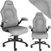 tectake 404156 Silla de Oficina de Color Gris, Asiento ergonómico, Silla giratoria para el Escritorio, Sillón de Ordenador