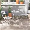Grand patio Set Bistrò Veranda, 1 Tavolo e 2 Sedie, Ripiegabile, Set da Balcone, Struttura in Metallo, salvaspazio, Set arredo Giardino per Balcone, Esterno (Bianco)