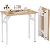 Lvhecforhm Scrivania Pieghevole Postazione di Lavoro per Ufficio, Tavolo da Scrivania Pieghevole per PC, Quercia Tavolo da Tavolo, Scrivania Ufficio Piccola, Tavolo da Lavoro 80x50x76cm