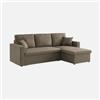 Alice's Garden Alice's Home Divano letto angolare reversibile con contenitore, 3 posti Marrone - 220x146x83 cm