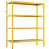 Brigros - Libreria Scaffale Metallico Fly 4 Ripiani 75x28x90 cm In Acciaio Laminato A Freddo, Verniciatura Epossidica Senape, Scaffale Multiuso Per Casa, Ufficio, Garage E Ripostiglio