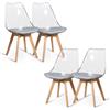 GrandCA HOME Set di 4 Sedie da Pranzo Schienale Trasparente Scandinave