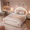 YNYHTER Letto per Bambini Letto a Due Piazze 140x200 cm, Letto per Bambini Ragazze con Letto a Due Piazze con Rete a Doghe, Letti per Adolescenti con Testiera Imbottita e Rete a Doghe, senza Materasso