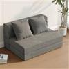 DSNAPE Divano Pieghevole, 99 cm di Larghezza, Divano Letto 2 Posti con Cuscini e Tasche Laterali, Letto Pieghevole per Soggiorno Camera Ufficio Ospiti, Grigio Scuro