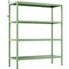 Brigros - Libreria Scaffale Metallico Fly 4 Ripiani 75x28x90 cm In Acciaio Laminato A Freddo, Verniciatura Epossidica Salvia, Scaffale Multiuso Per Casa, Ufficio, Garage E Ripostiglio