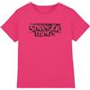 Stranger Things Punk Logo Nero T-Shirt Bambini, Rosa Acceso, 7-8 A
