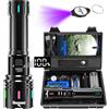 Shadowhawk Torcia LED Potente Professionale, 1,000,000 Lumens Torcia LED Ricaricabile USB, XHM90.2 Torce LED Alta Potenza Ricaricabili, IP67 Torcia Tattica Militare Per Campeggio Trekking Emergenza