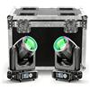 Osusuent 2PCS Teste Mobili LED 200W con Flightcase, 11 Colori 14 Gobos Zoom Luci | 16CH,18 Prisma, 8000K, teste mobili per Matrimoni Discoteche Bar