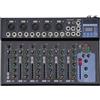 Royyalpa Console mixer audio a 7 canali amplificatore USB DJ Live Mixer Studio Bluetooth per riunioni di famiglia, karaoke, attività DJ, spettacoli a banda, attività campus, studi di registrazione