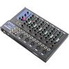 HazLope Mixer, mixer audio a 7 canali, mixer audio DJ professionale a 7 canali, telaio in metallo, 6 equalizzatori di stili musicali, alimentazione phantom da 48 V, karaoke/registrazione/live, compatto 33 cm