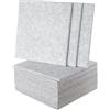 HIJNXG Confezione da 18 pannelli fonoassorbenti in schiuma fonoassorbente, 30,5 x 30,5 x 0,9 cm, in fibra di poliestere ad alta densità, riduzione del rumore, autoadesivi, per home studio (grigio argento)