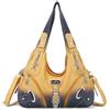 Angel Kiss Angelkiss Women Multiple Pockets Purses and Handbags Washed Leather, Two Top Zippers Closure