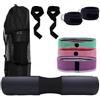 Li Fangfang Kit di allenamento for fasce for glutei da 9 pezzi | Borsa portatile, allenamento for le gambe dei glutei(Black)