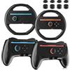 FANPL Manopole per Nintendo Switch 2 Joy Con Controller, design ergonomico per volante Joycon 2 e impugnatura con 8 tappi per pollice (confezione da 4)