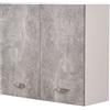 Shally Dogan Pensile Scolapiatti con Vassoio Salvagoccia da Cucina, Mobile a Parete in Legno Resistente, Armadio Sospeso con Due Ante e Due Ripiani, Dimensioni 80 x 32 x 72H cm (Grigio cemento)
