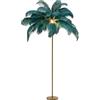 Kare Design lampada da terra Feather Palm, verde acqua, piantana, piume, stanza da letto, salone, stile boho, eleganute lussuoso, esotico, 165x65x65 (A/L/P), lampadina non inclusa