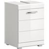 xonox.home - Mobile sottolavabo Scout 40 x 56 x 34 cm, bianco lucido/bianco