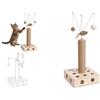 Flamingo Tiragraffi per gatti - Giocattolo tiragraffi Armas beige - Pista con palline - Corda in juta - Giochi sospesi - 30 x 30 x 76,5 cm